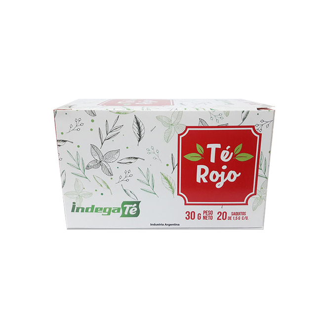 Té rojo 20 unidades en caja Indega 30 gramos