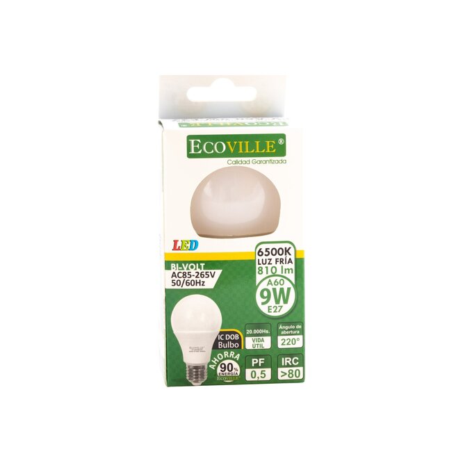 Foco LED luz fría Ecoville 9W 1 unidad