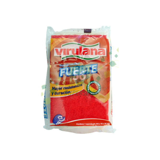 Esponja con fibra fuerte lisa Virulana 1 unidad