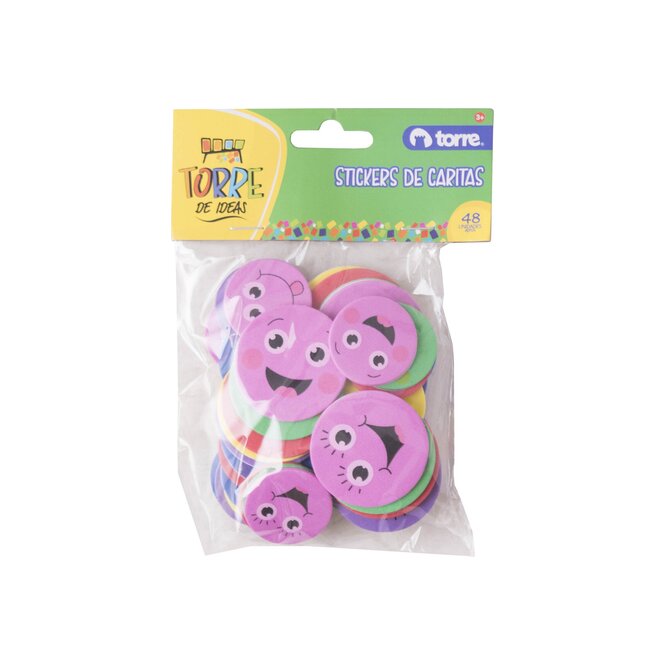 Stickers caritas en paquete Torre 48 Unidades