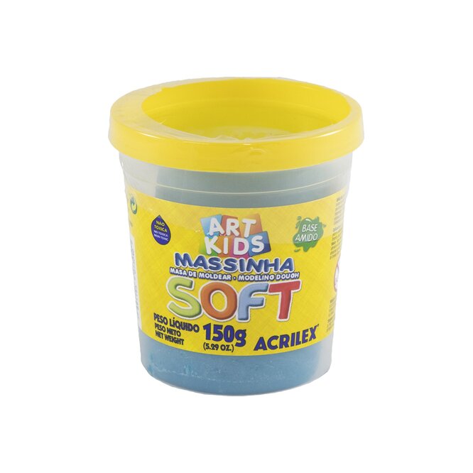 Plastilina color azul Soft Acrilex 150 Gramos