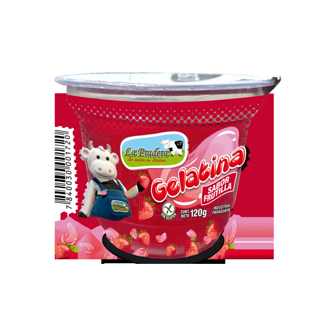 Gelatina sabor frutilla pote La Pradera 120 gramos