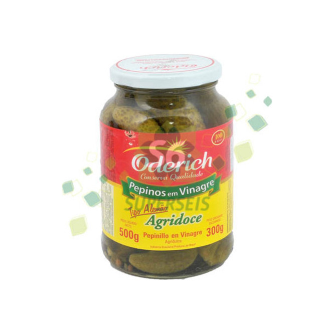 Pepinos agridulce frasco Oderich 300 gramos