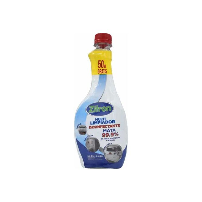 Multilimpiador desinfectante en botella descartable Zitrón 350 ml