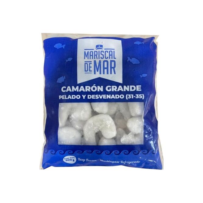 Camarón crudo congelado tamaño grande paquete Marítima 500 gramos