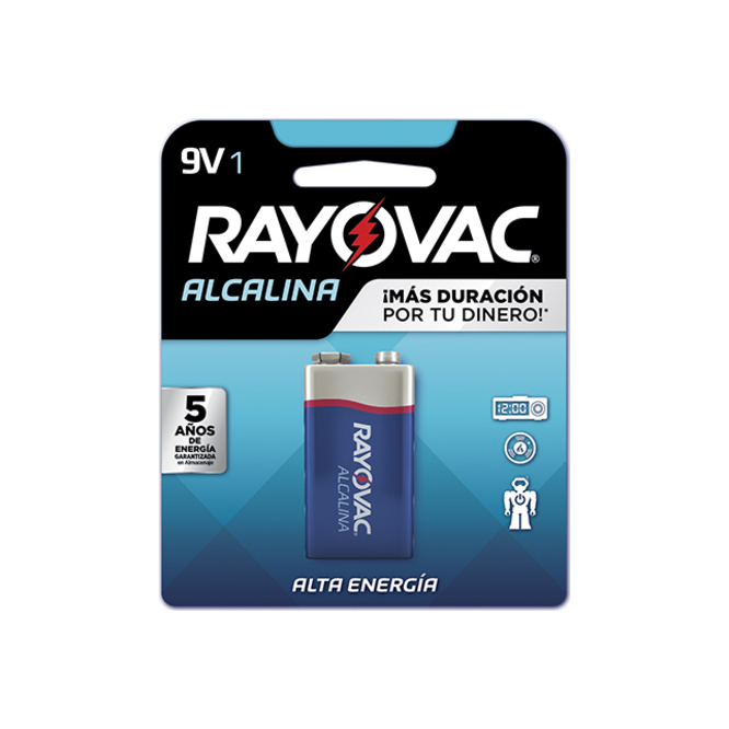 PILA ALCALINA 9 VOLT BLISTER RAYOVAC 1 unidad