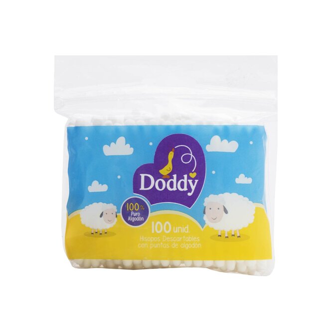 Hisopos descartables con puntas de algodón paquete Dody 100 unidades