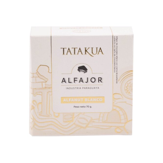 Alfajor blanco alfanut en paquete Tatakua 70 gramos