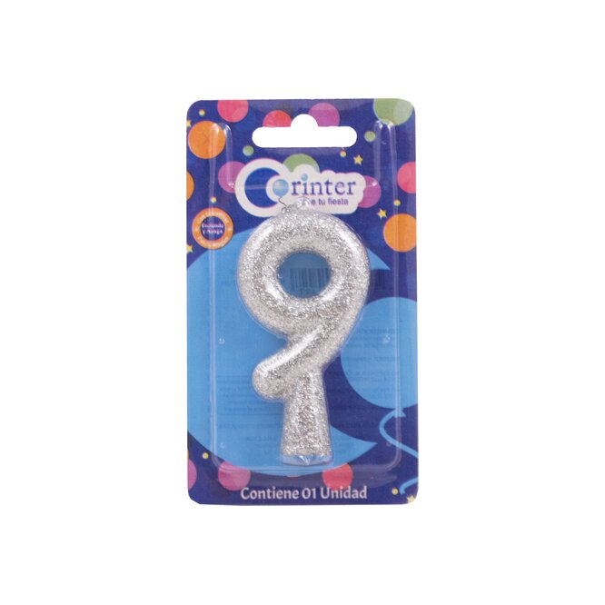 Vela tubular plata N° 9 Corinter 1 unidad