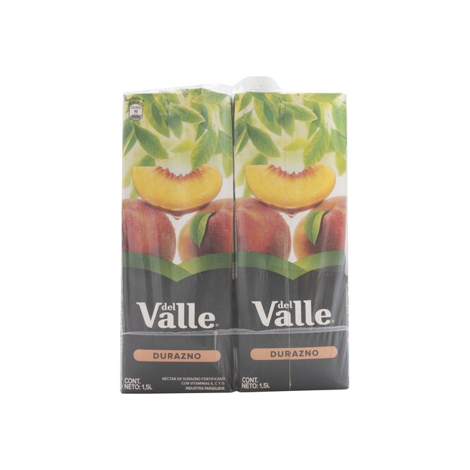 Jugo sabor durazno tetra pack 2 unidades Del Valle 1,5 litros