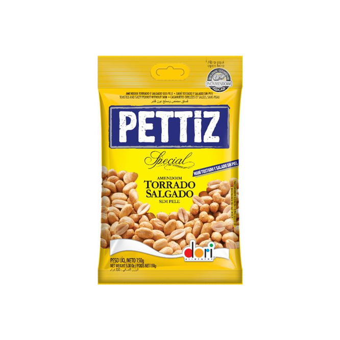 Maní Tostado Salado Sin Piel Pettiz 120 gramos