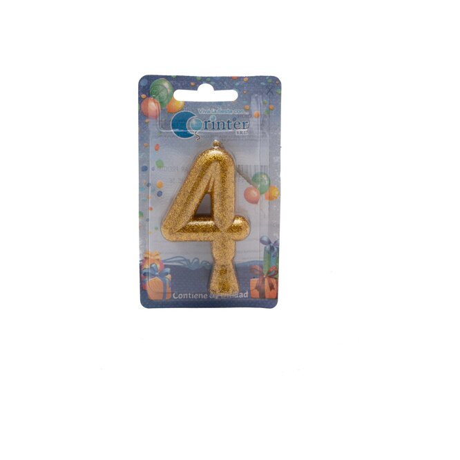 Vela de cumpleaños tubular N° 4 Corinter 1 unidad