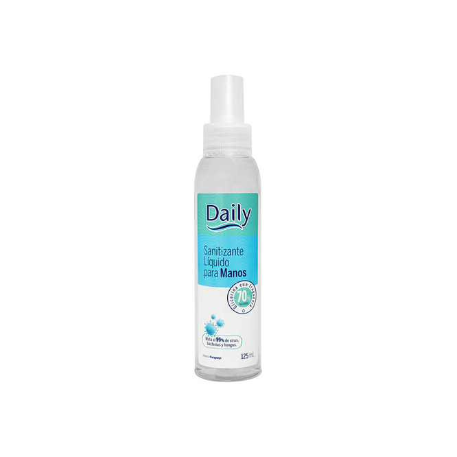 Sanitizante para manos con alcohol 70% botella Daily 125 ml