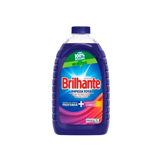 Jabón liquido limpieza total Brilhante 3 litros