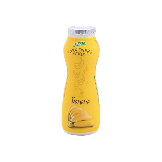 Yogurt entero bebible sabor banana pote Trébol 200 ml