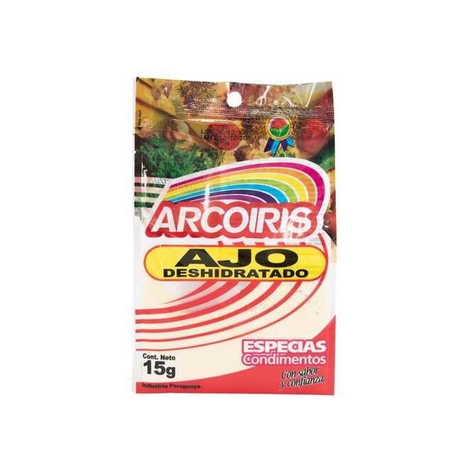 Ajo deshidratado paquete Arcoiris15 gramos