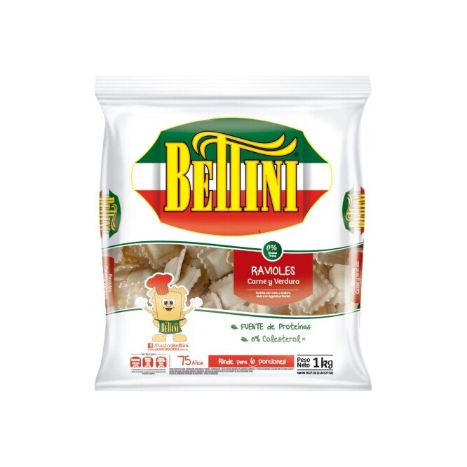 Ravioles de carne con verduras Bettini 1 kilo