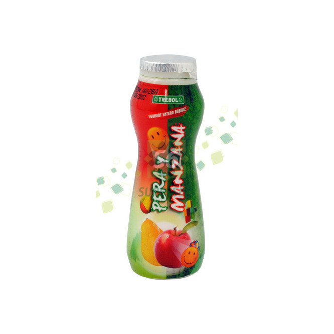 Yogurt entero bebible sabor pera y manzana pote Trébol 200 ml