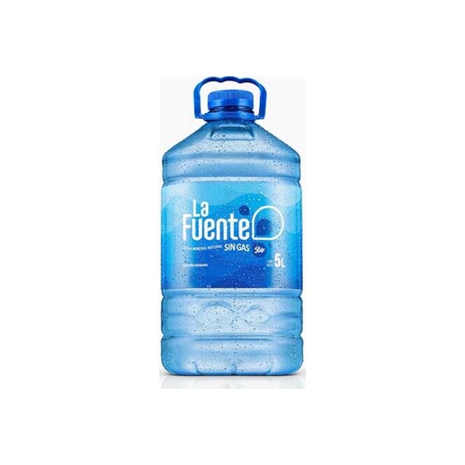 Agua mineral sin gas botella La Fuente 5 litros