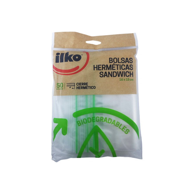 Bolsas Herméticas para Sándwich 16 x 15 cm Ilko 50 unidades