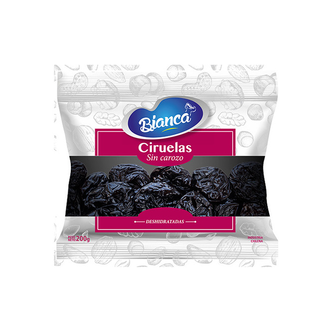 Ciruelas sin carozo deshidratadas paquete Bianca 200 gramos