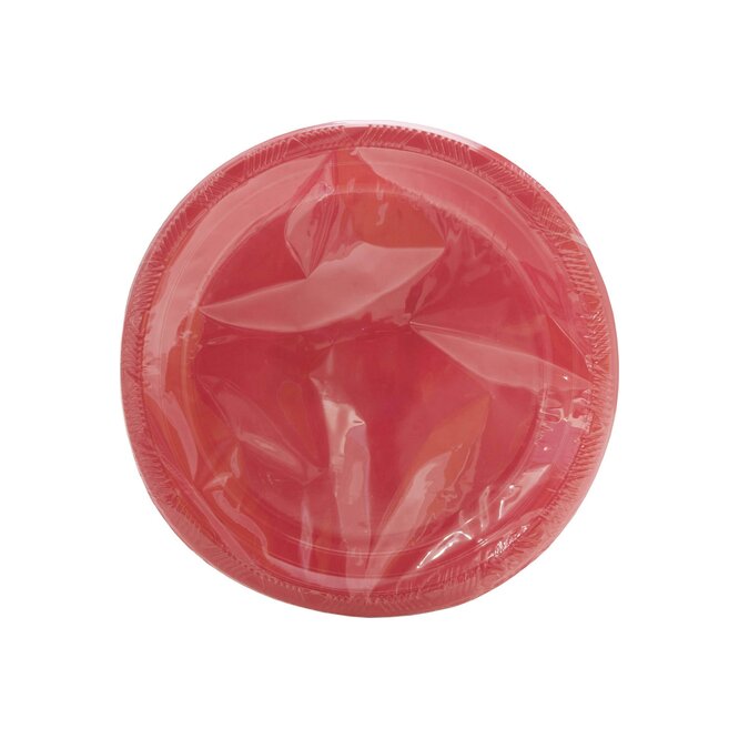 Plato biodegradable rojo 23 cm Corinter 5 unidades