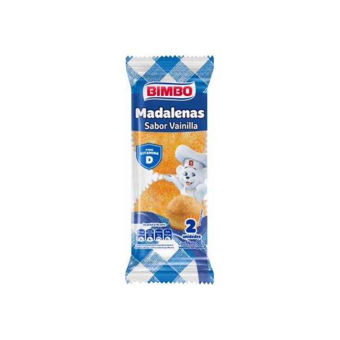 Magdalenas sabor vainilla en paquete Bimbo 80 gramos