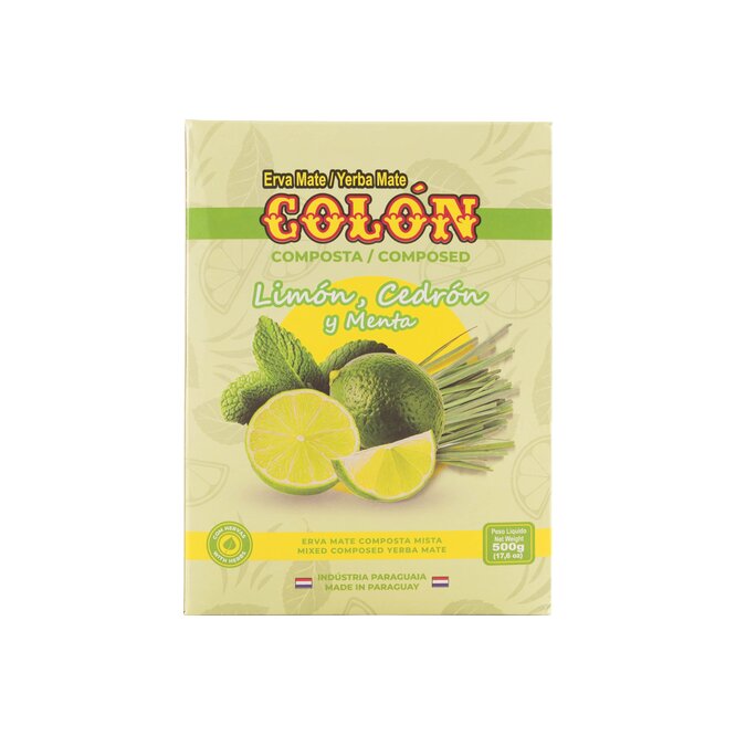Yerba mate limón cedrón menta paquete Colón 500 gramos