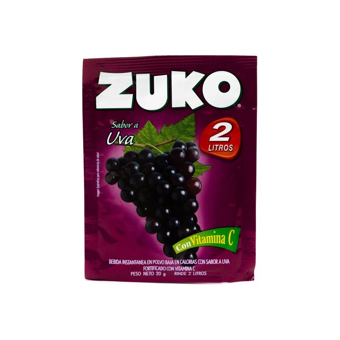 Jugo en polvo sabor uva en sobre Zuko 20 gramos