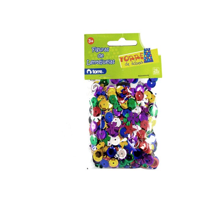 Figuras de Lentejuelas en paquete Torre 28 gramos
