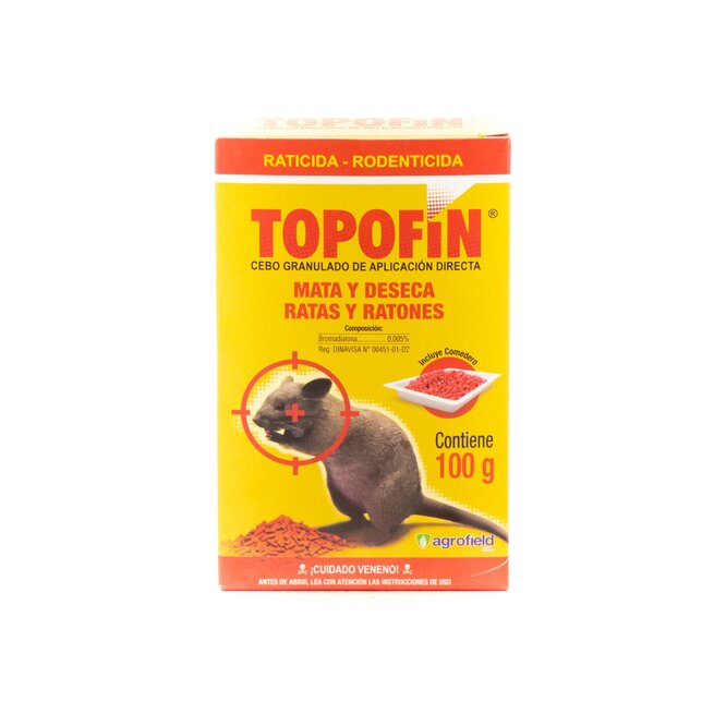 Raticida granulado en caja Topifin 100 gramos