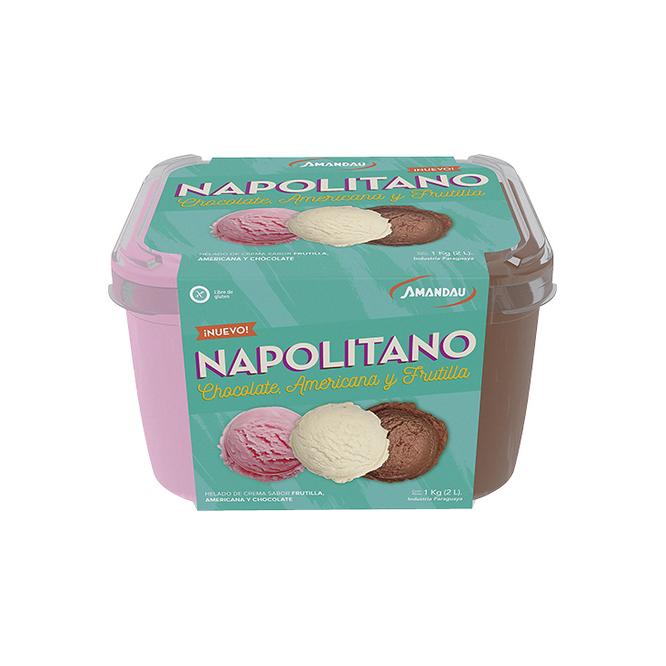 Helado napolitano en pote Amandau 1 kilo