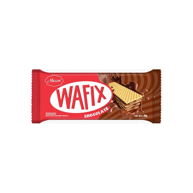 Galletitas wafer con relleno sabor chocolate paquete Mazzei 80 gramos