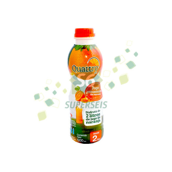 Jugo concentrado sabor a naranja Quattro 500 ML