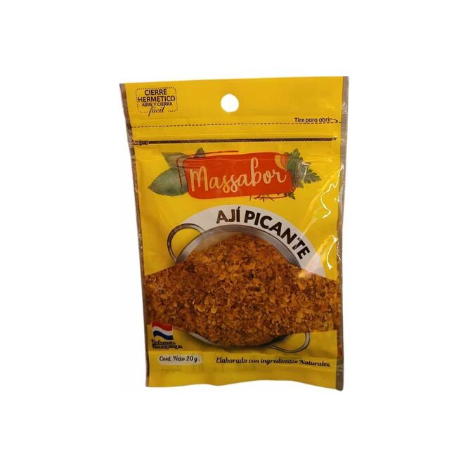 Ají picante en paquete Massabor 20 gramos