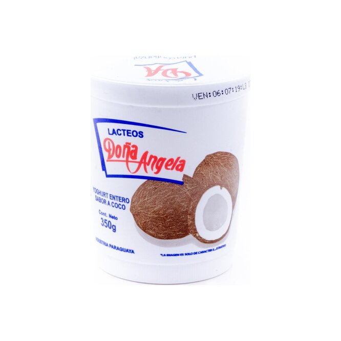 Yogurt entero sabor a coco pote Doña Angela 350 ml