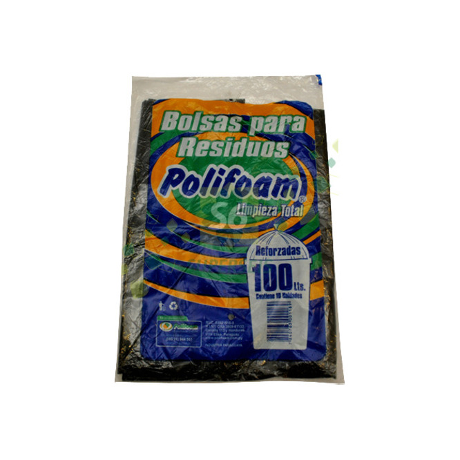 Bolsa para residuos resistente de 150 litros paquete Polifoam 10 unidades