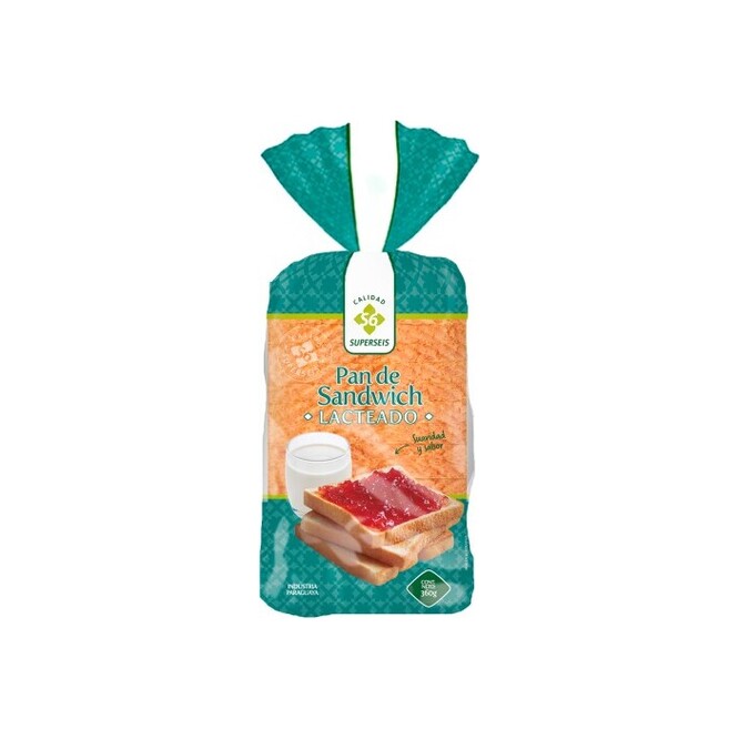 Pan lacteado chico Superseis 360 gramos