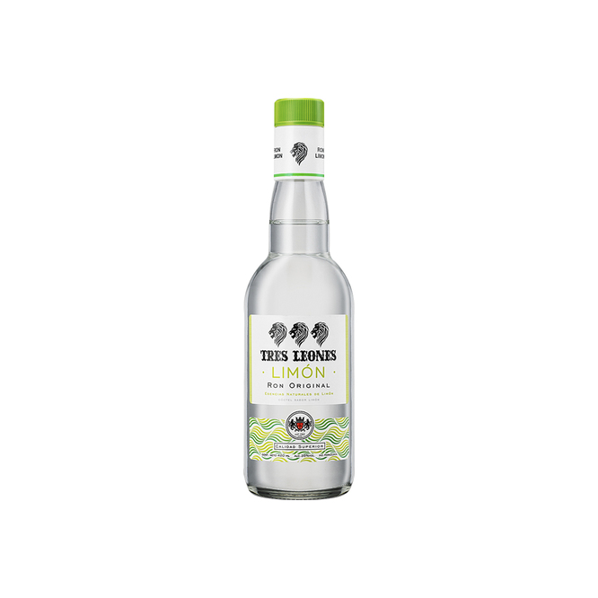 Ron original cóctel sabor limón botella descartable Tres leones 420 ml