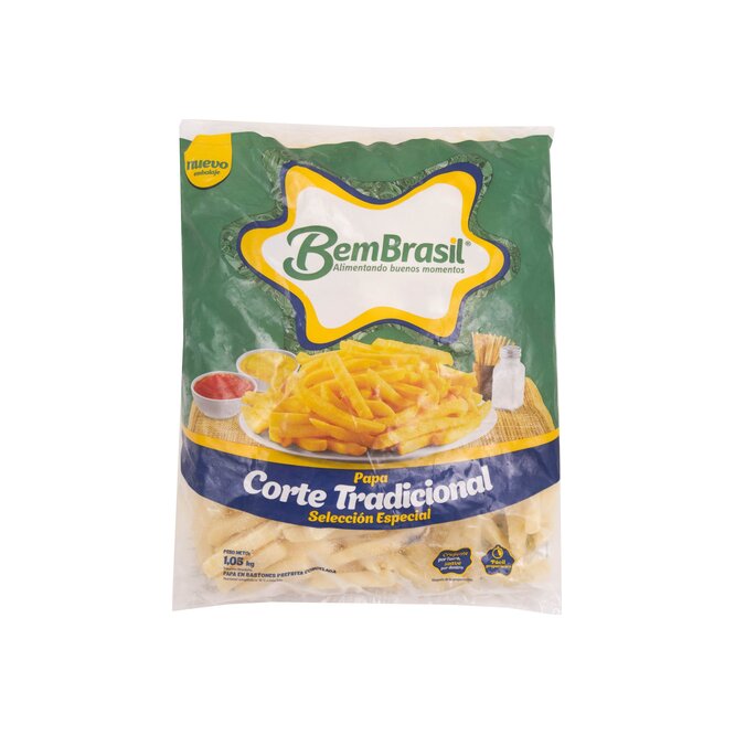 Papa Corte Tradicional Congelado BemBrasil 1 kilo