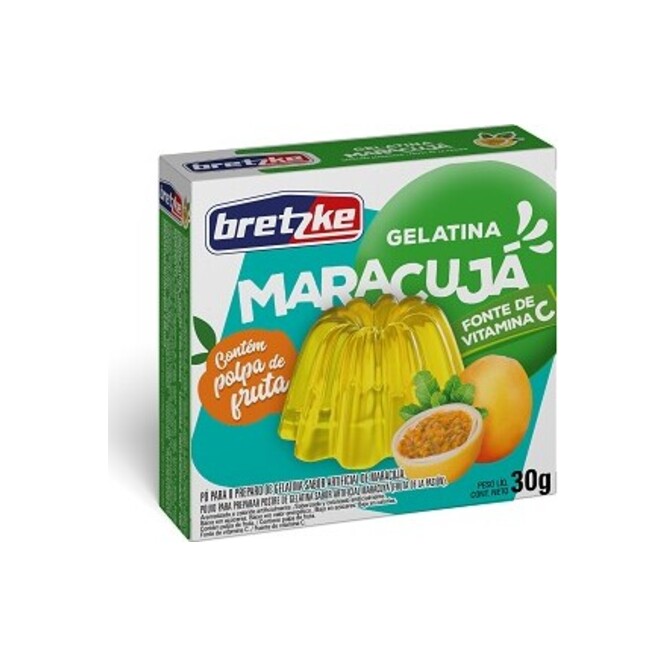 Gelatina Sabor Maracuyá Bretzke 30 gramos