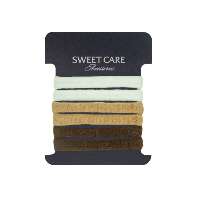 Gomas para cabello gruesa tonos marrones paquete Sweet Care 6 unidades