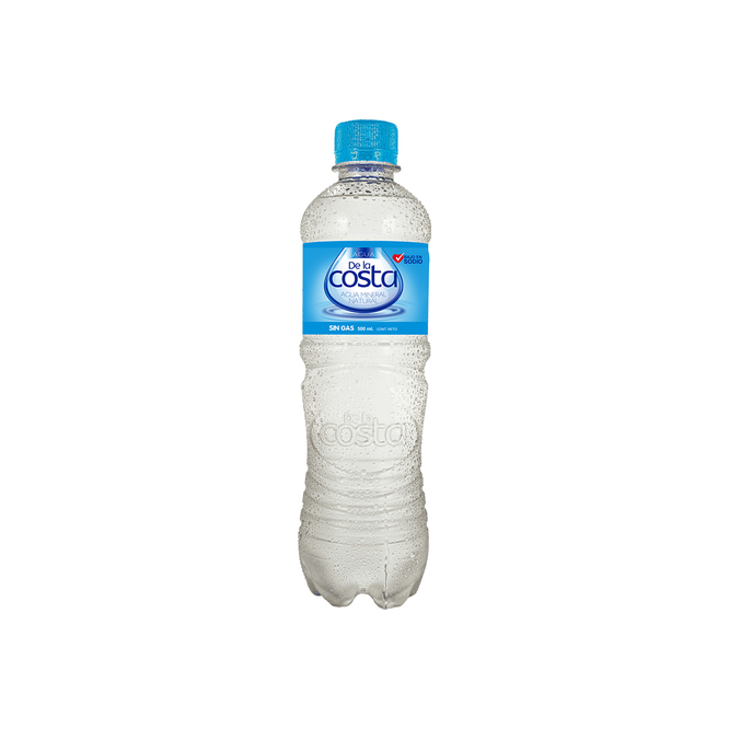 Agua mineral sin gas botella De la costa 500 ml