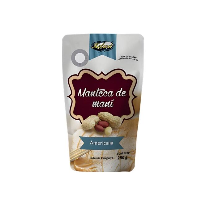 Manteca de maní americana doypack Kelwa 250 gramos