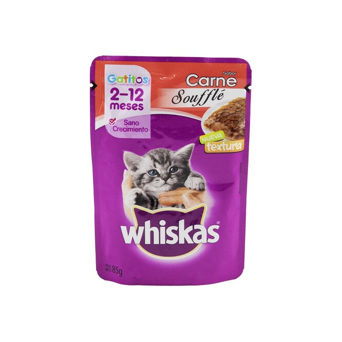 Alimento para gatitos carne soufflé en sachet Whiskas 85 gramos