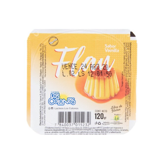 Flan sabor vainilla en polvo Los Colonos 120 Gramos