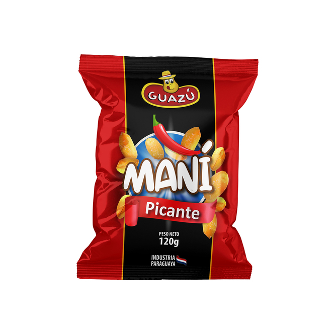 Maní picante bolsa Guazú 120 gramos