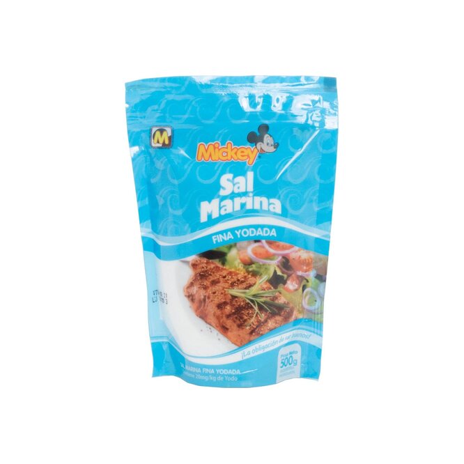 Sal marina fina yodada Mickey 500 gramos
