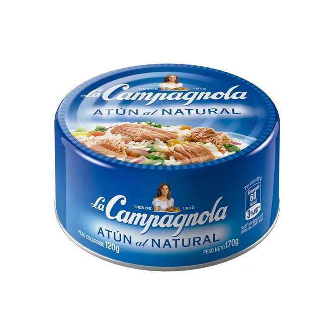 ATUN EN LOMOS AL NATURAL 170GR LA CAMPAG
