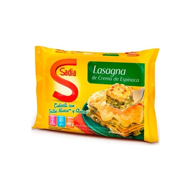 Lasaña de crema de espinaca Sadia 600 gramos